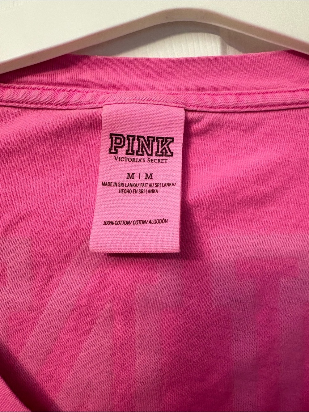 PINK Victoria's Secret Hot Pink Crewneck Tee - Picture 2 of 3